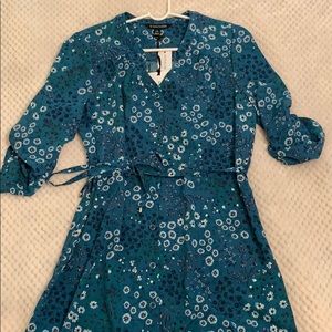 Floral tie waist dress